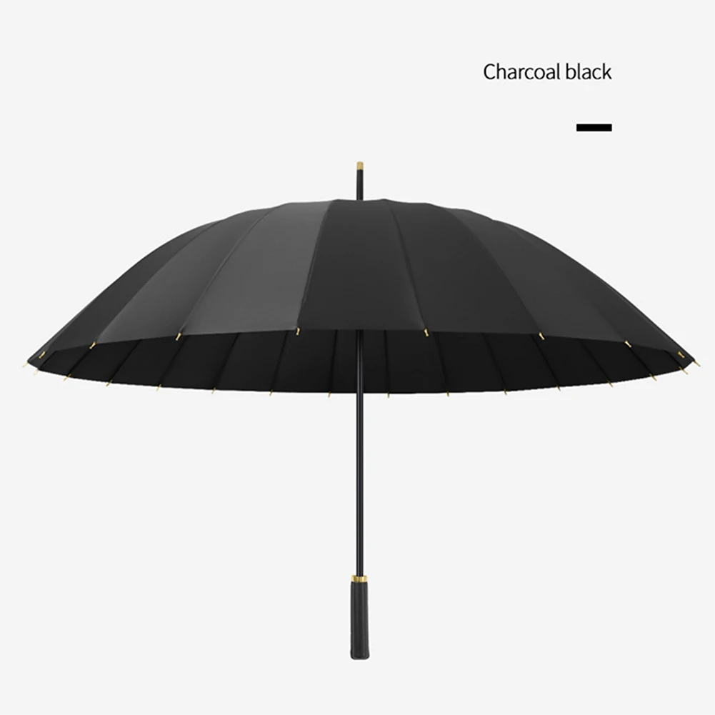 Automatic 24 Bone Umbrellas Fashion Solid-Color Reinforcement Windproof Parasols All-Weather Umbrellas For Rainy Day