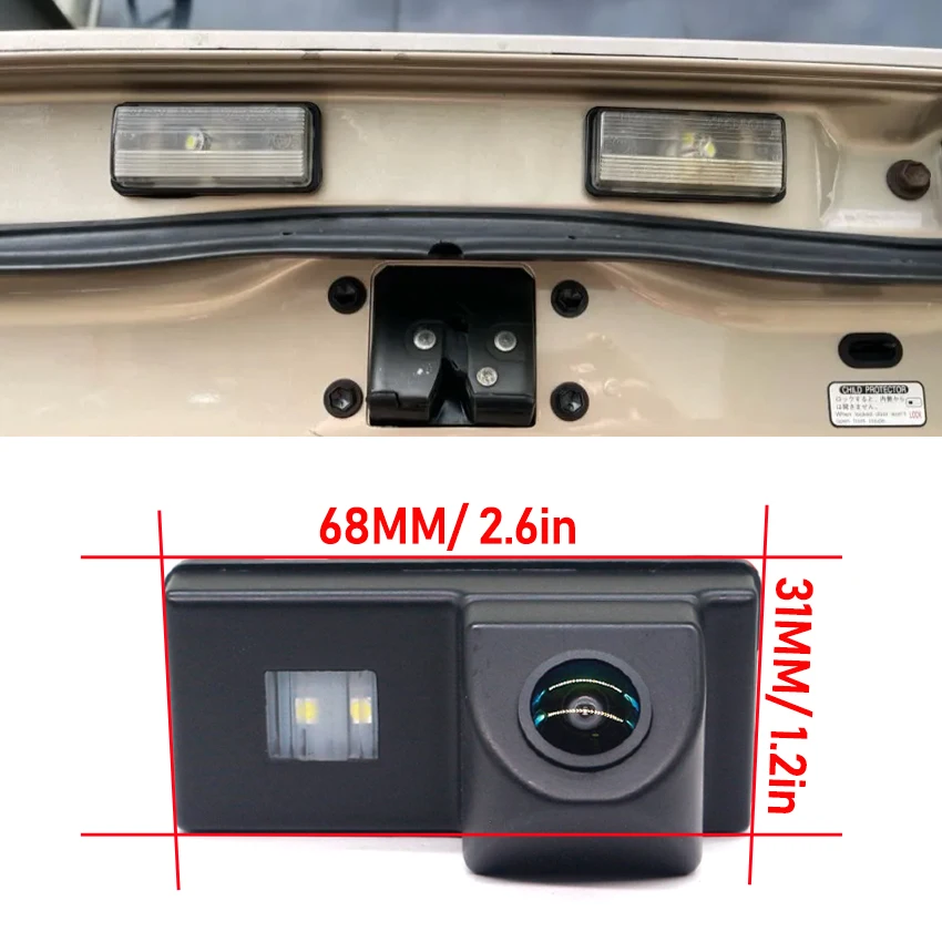 Car HD 1080P FishEye Vehicle Rear View Camera CCD Night Vision For Toyota Prius MK2 (XW20)2003~2009 Mark X MK1 (GRX120)2004~2009