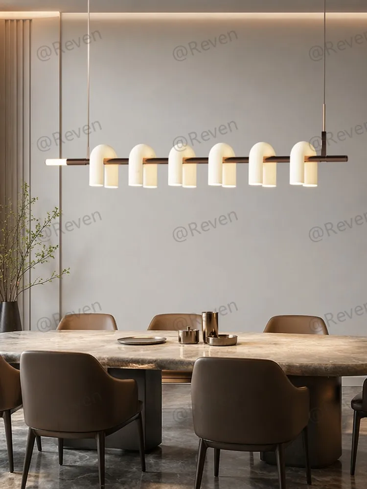 

Modern Linear LED Pendant Light Nordic Minimalist Hanging Lamp for Kitchen Island Dining Room Adjustable Suspension Light