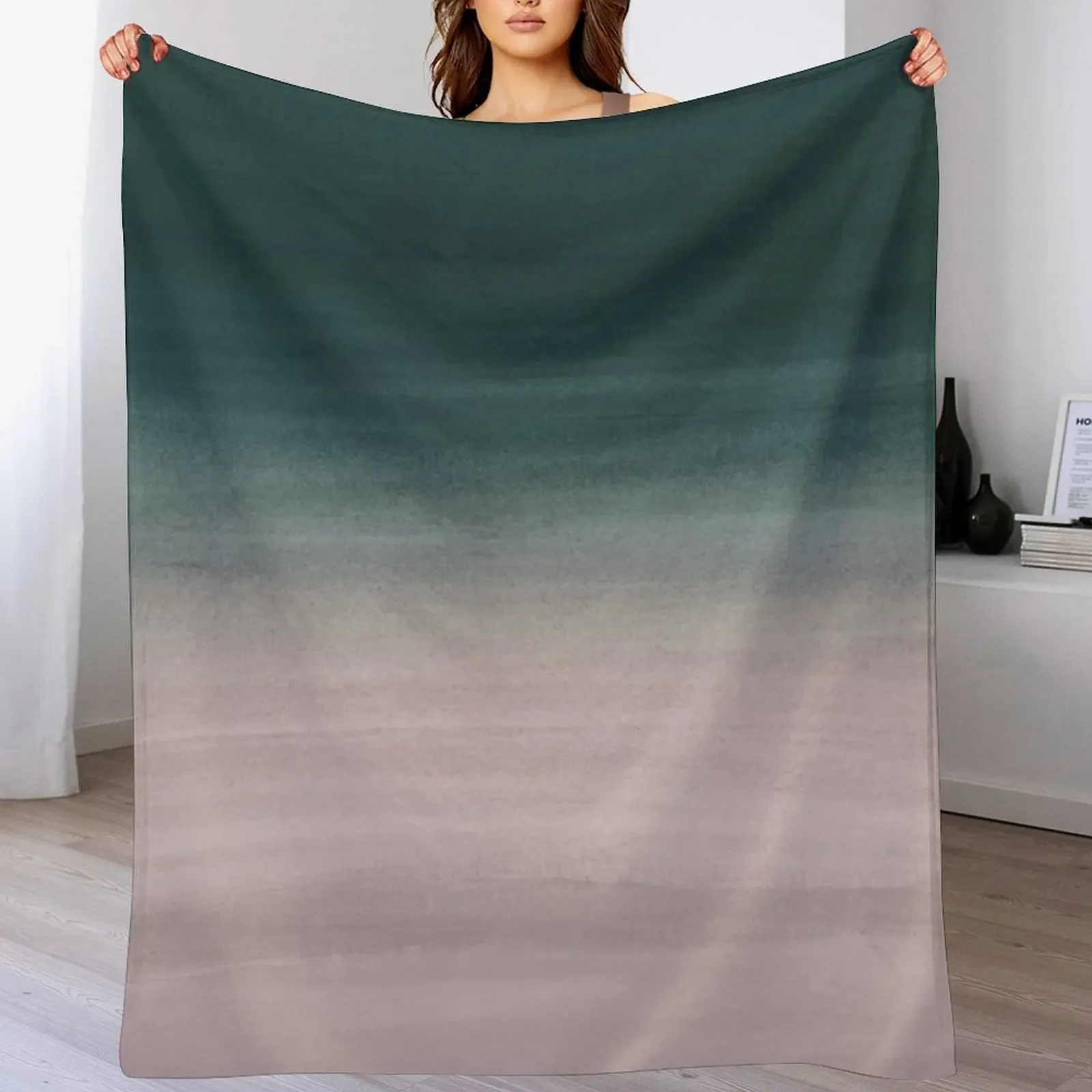 Touching Teal Blush Watercolor Abstract #1 #painting #decor #art Throw Blanket Easy Care Comfortable Blanket for Couch