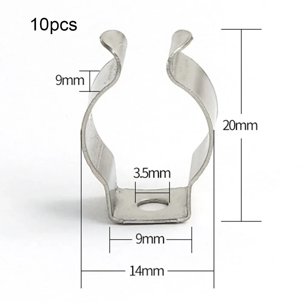 Spring Terry Clips Open Type Clamps  Stainless Steel U Clips LED Light Tube Clip Pipes Clamp Brooms Brushes Rakes Storage Hanger