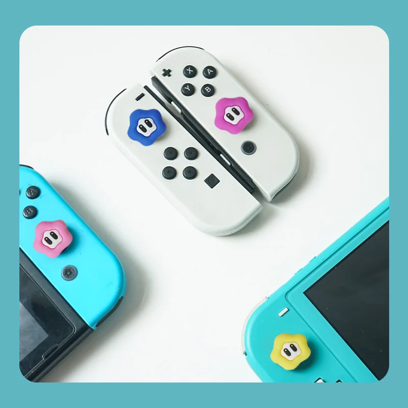 Star Flower Game Silicone Soft Thumb Stick Grip Cap Joystick Cover per Switch NS Oled/Lite Joy-con Controller Thumbstick Case