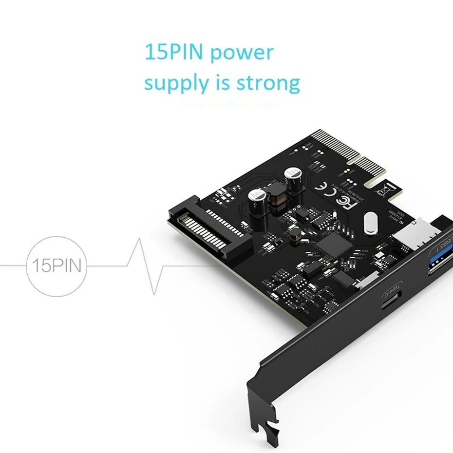 Imagem -04 - Orico-cartão de Expansão para Computador Desktop Cartão de Expansão Pcie Usb 3.1 Interface tipo c Chip Asm1142 Pa31-ac