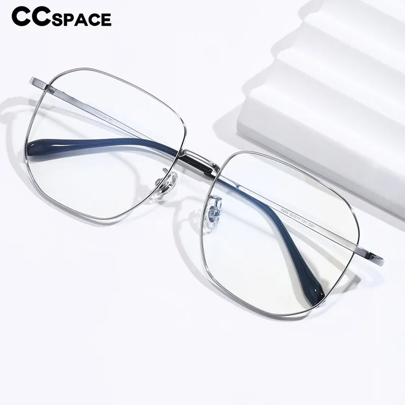 CCspace Women's Prescription Glasses Large Glasses For Women Measuring Lenses For Men Optical Metal Eyeglass Frame 315280