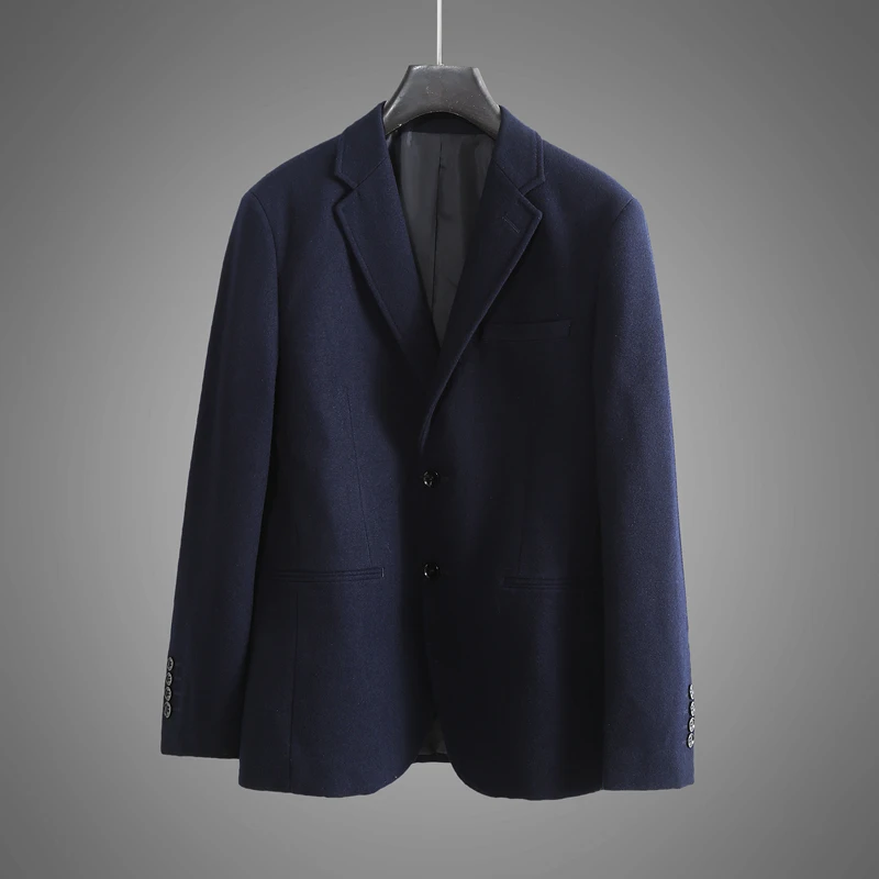 

Business Casual Wool Blend Suit Jacket Men's Fashion Urban Style Breathable Thickened Autumn Spring Season Single Slit Back