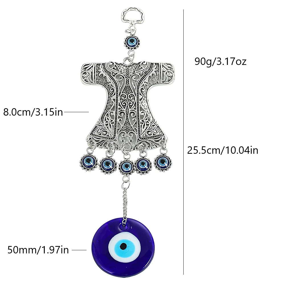 Lucky Blue Evil Eye Clothes Pendant Alloy Glass Keychain Turkish Amulet Mascot Home Wall Hanging Decor Auspicious Jewelry Gift