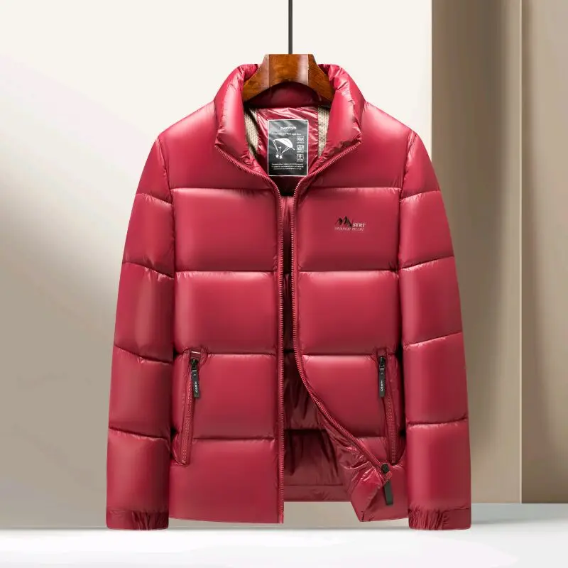 العصرية الوقوف طوق أسفل معطف الرجال 2025 شتاء جديد أنيق دافئ بلون سترة متعددة الألوان أحجام معطف كلاسيكي للرجل