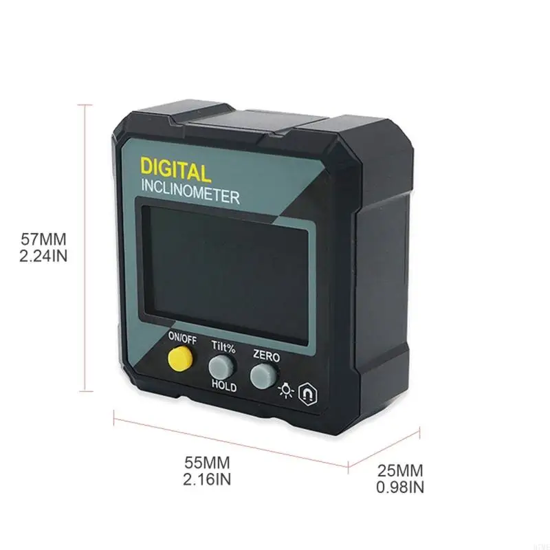 37ME Medidor ângulo nível digital Mini caixa nível localizador ângulo com ímãs quatro lados