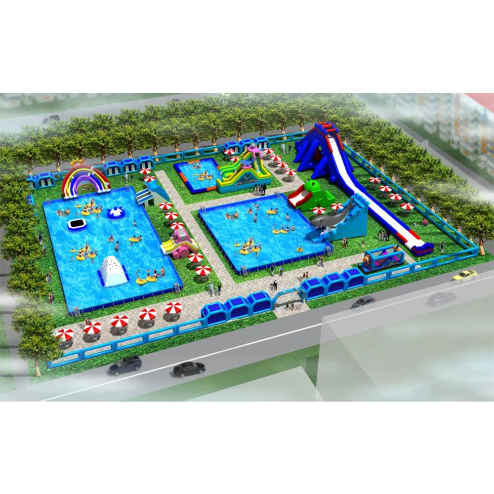 Professional Wholesale THL Brand PVC Outdoor Inflatable Water Park Pool Slide Custom Size for Child Adult  Manufacturer