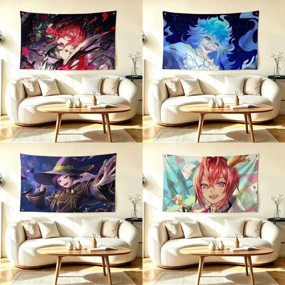 Twisted Wonderland Anime Game Character Flags for Bedrooms Home Decor Items Outdoor Decors Garage