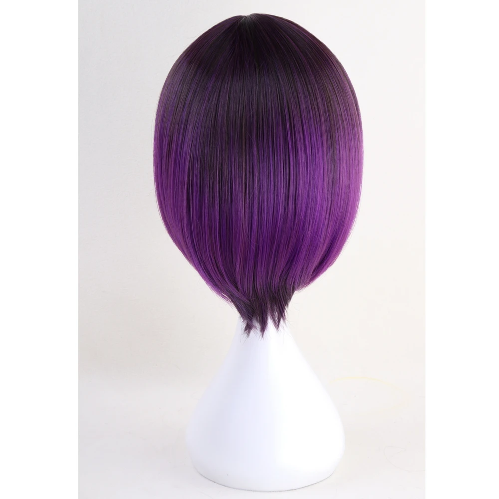 Perruque Cosplay courte violette ombrée – Kobayashi, Anime Dragon Maid Elma, perruque secouante du Dragon pour femmes