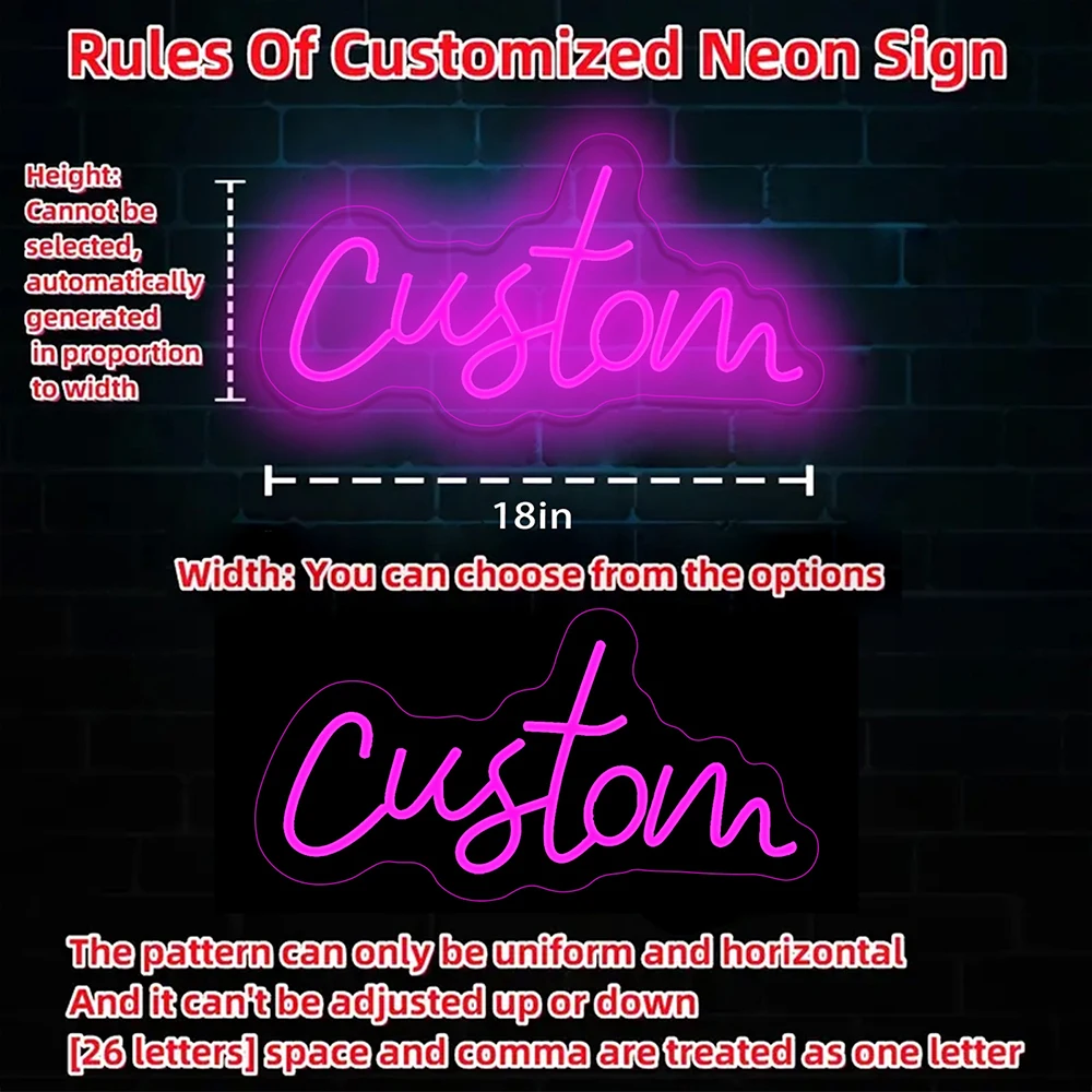 Custom LED Neon Sign USB Powered Adjustable Brightness for Wall Bedroom Decor Ideal for Weddings Christmas Halloween Party Decor