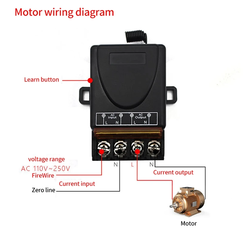 AC 220V 30A 1CH 433Mhz interruttore di controllo remoto Wireless ricevitore relè RF + trasmettitore On/Off per lampada elettrodomestico