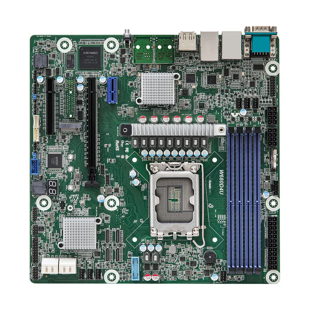 Para ASRock W680D4U la placa base del Servidor NAS es compatible con 12th 13th Gen Core DDR5 completamente probado