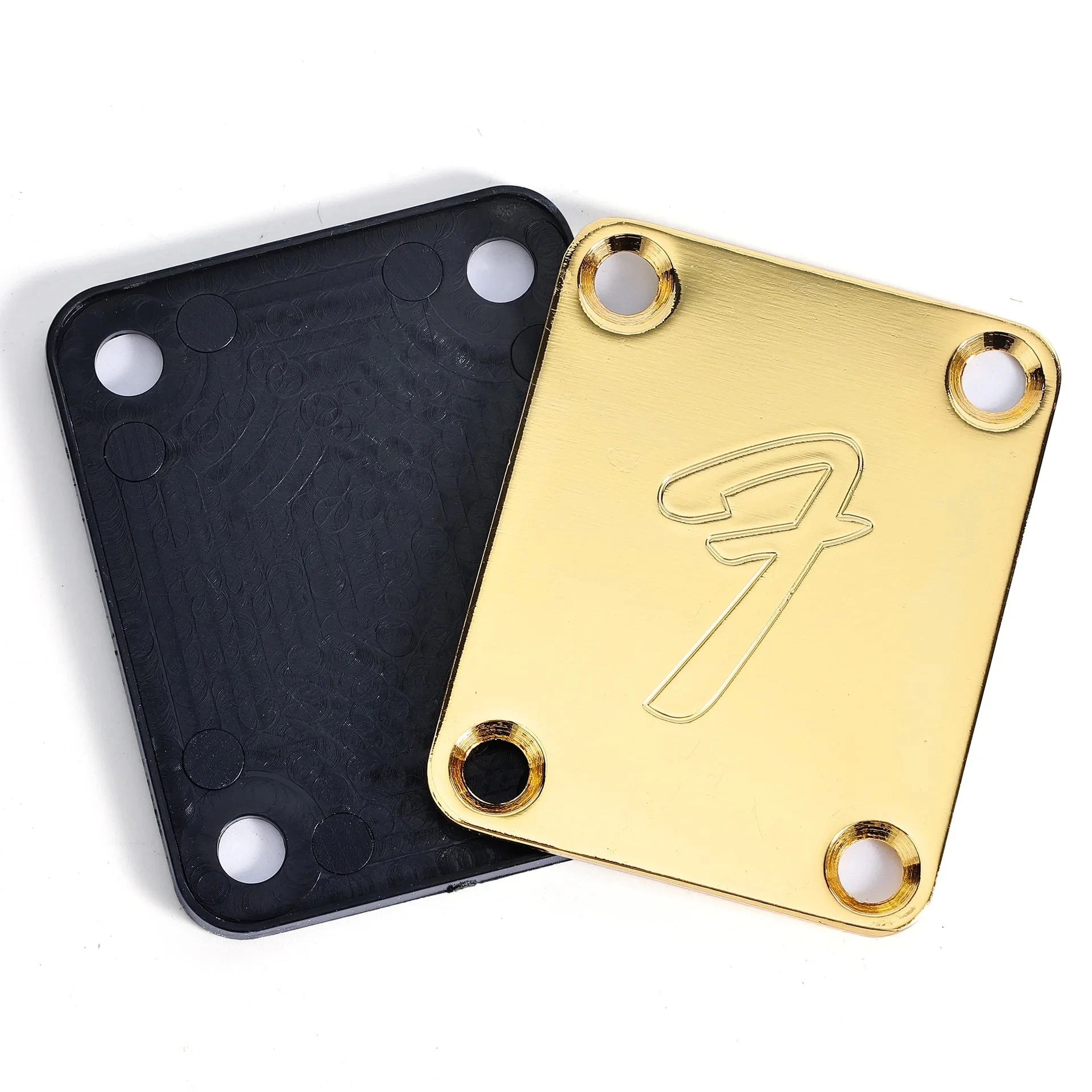 Miwayer Vintage Guitar Neck Plate with Screws Electric Bass Back Plate Fits Most Guitars Silver / Gold / Black Available
