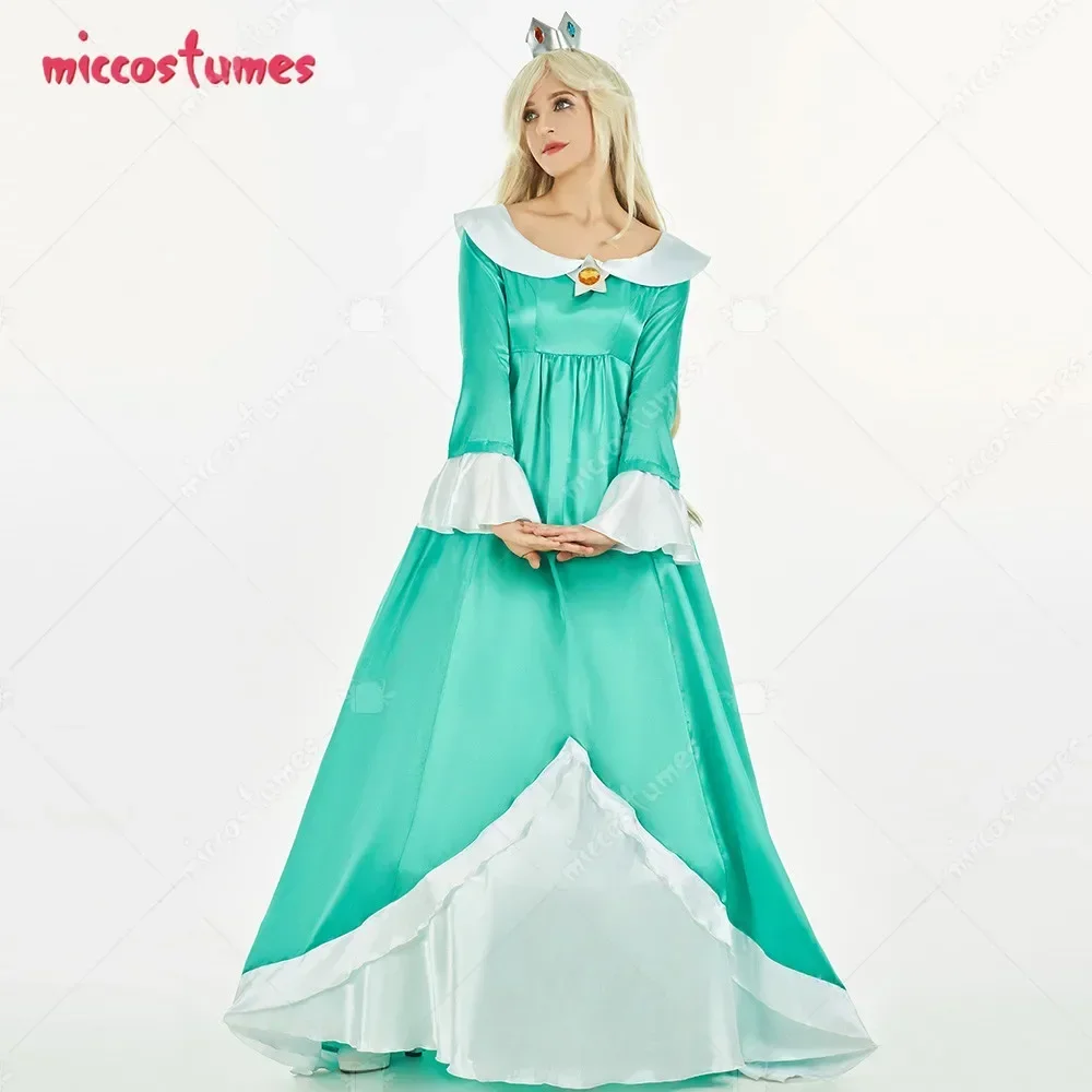 Miccostumes Women\'s Princess Cosplay Costume Princess Dress and Crown with Crinoline