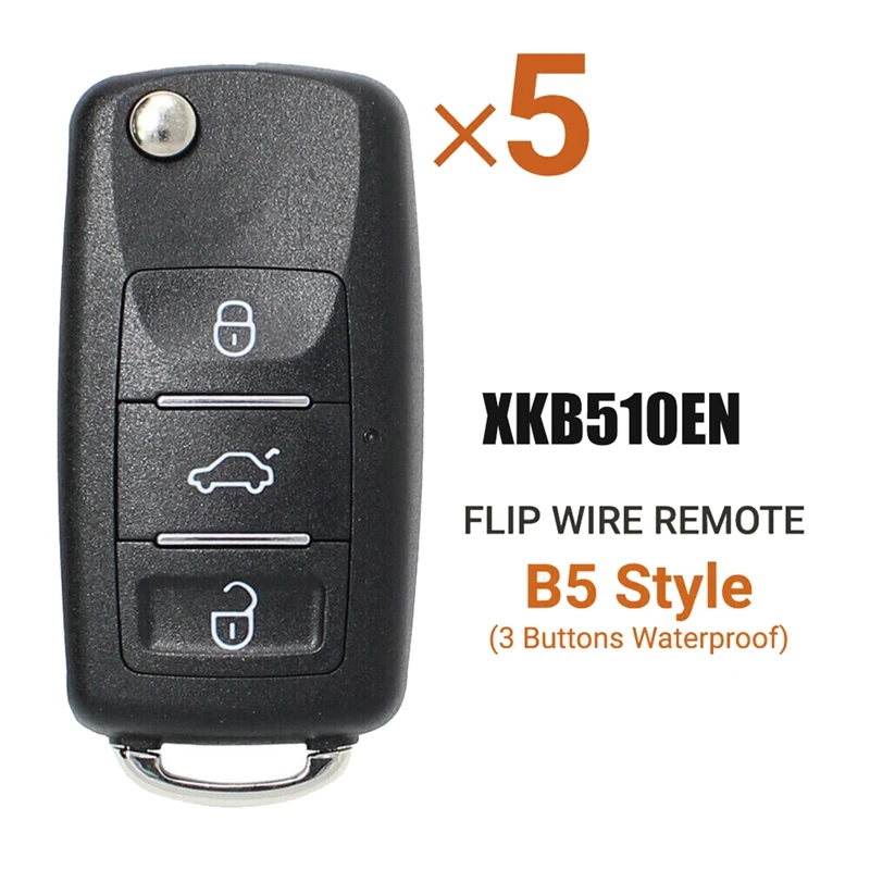 Für Xhorse XKB510EN Remote Key Universal Draht Remote Key Fob 3 Taste Für VW B5 Typ Für VVDI Schlüssel Werkzeug 5 teile/los