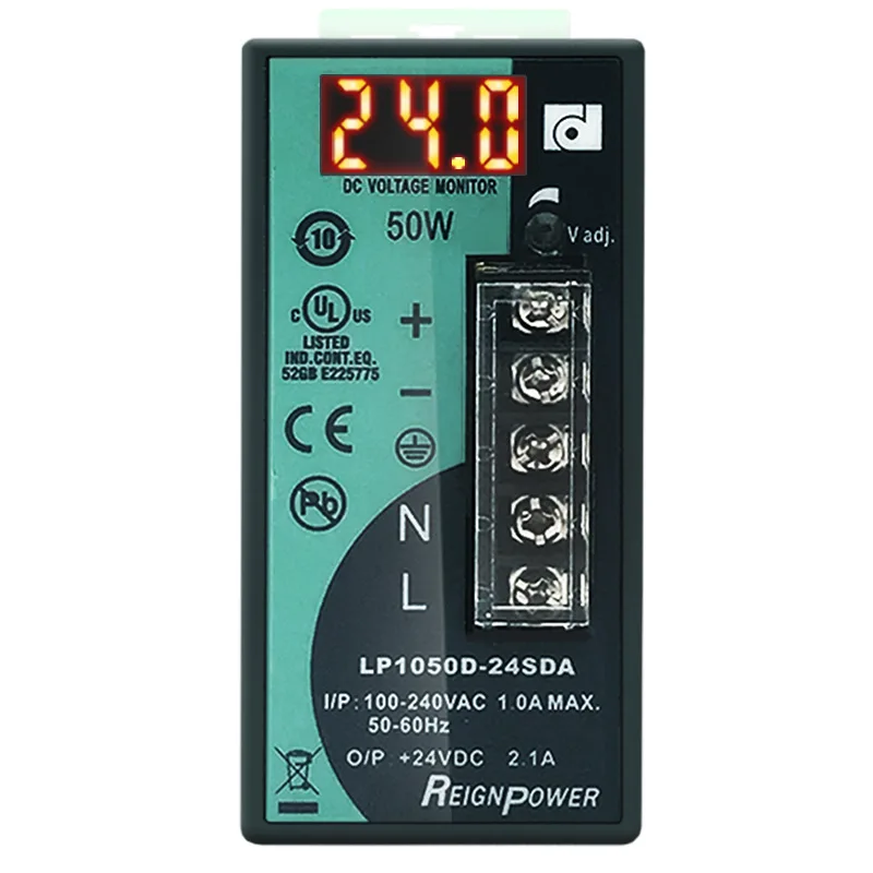 

Reignpower 50W 12V24V switching power supply rail type power supply 220 to 24V industrial power supply