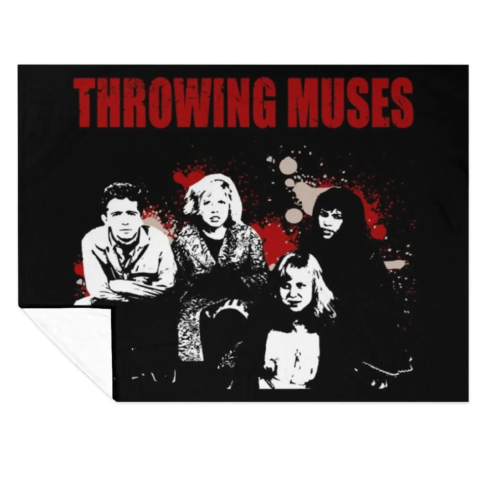 

Throwing Muses-stencil shirt Throw Blanket Personalized Gift for winter Baby Travel Blankets