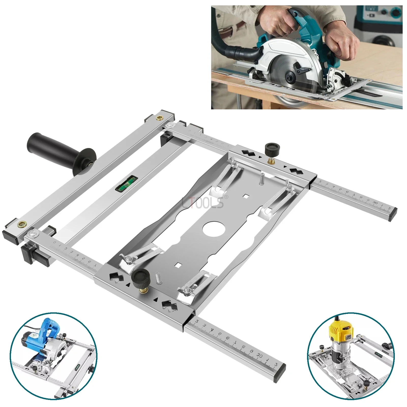 Imagem -02 - Máquina de Corte Multifuncional de Posicionador Guia de Borda Segurança Woodworking Table Saw Circular Saw Aço Inoxidável