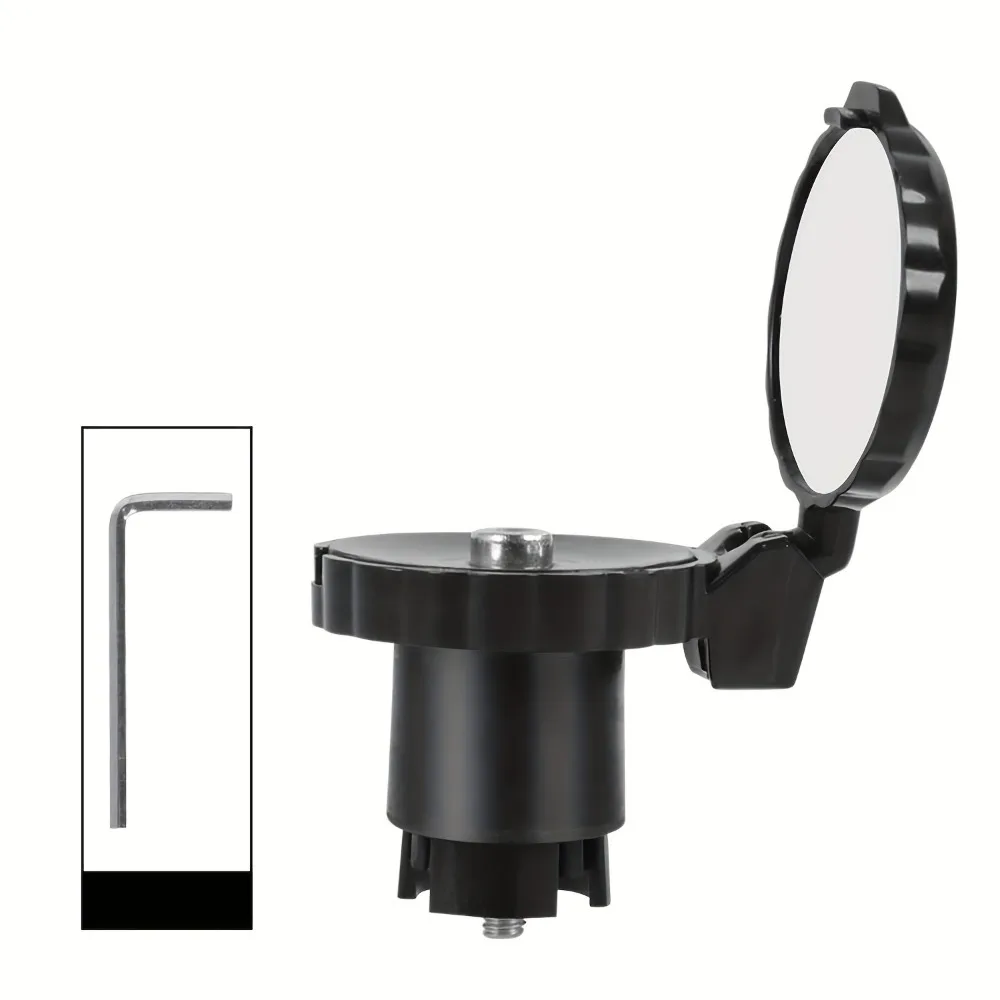 مرآة الرؤية الخلفية للدراجة ذات الزاوية الواسعة عالية الوضوح عدسة محدبة مستديرة، مرآة مقود الدراجة غير المرئية، 360 درجة °   قابل للتدوير #6