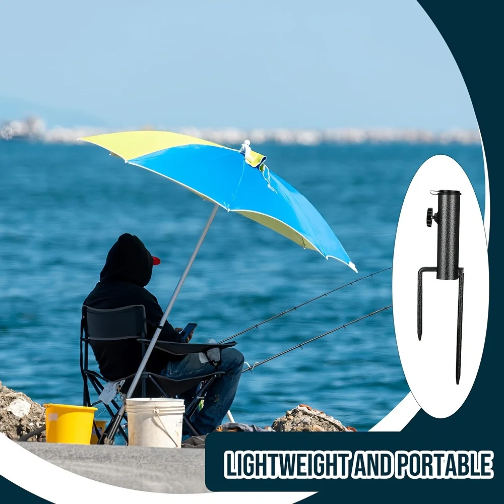 Portable Umbrella Base Metal Bracket Is Suitable for Flag Fishing Rod Outdoor Park Beach Ground Soil Grass Use Umbrella Base image 4