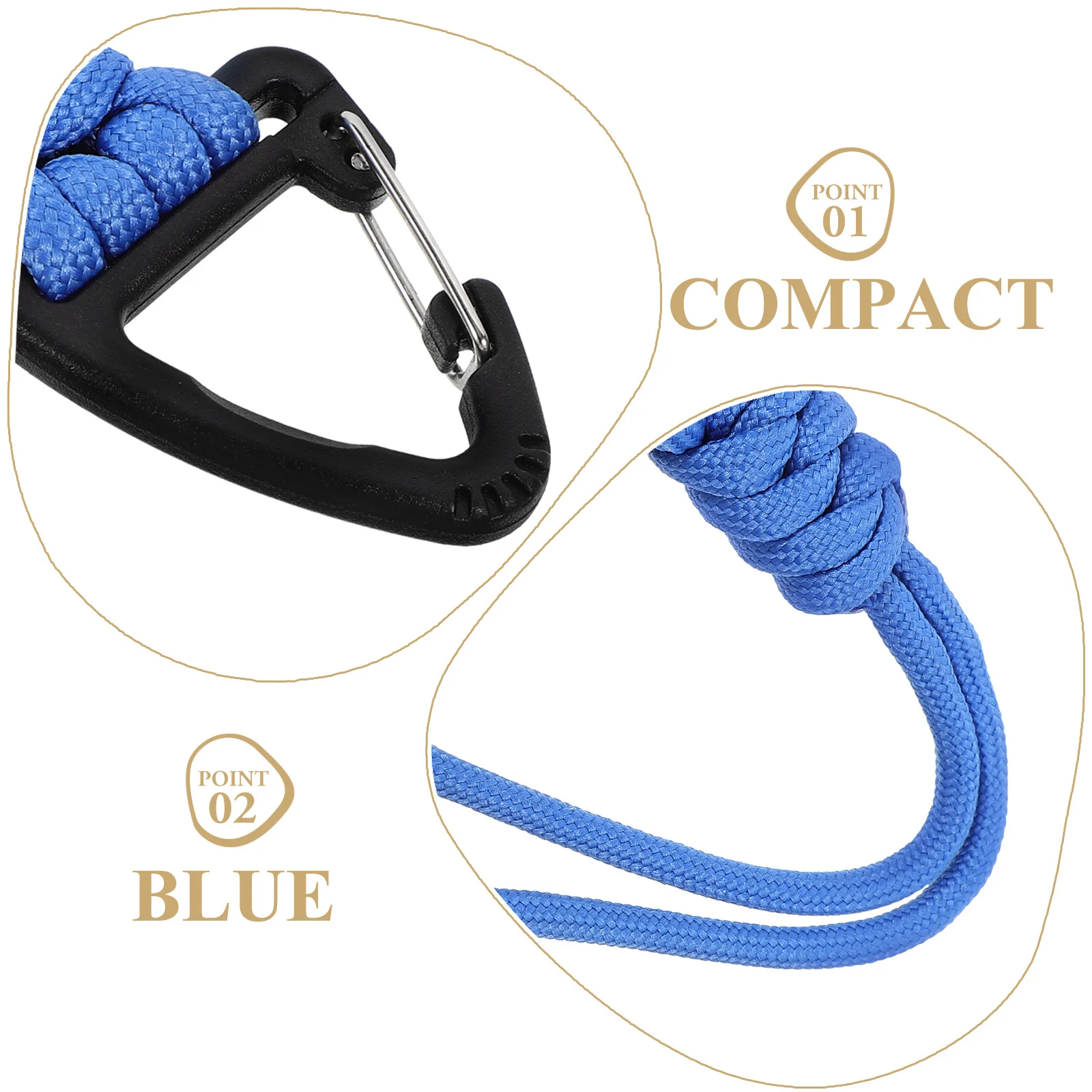 

2pcs Multifunctional Polyester Paracord Keychain Lanyard with Carabiner for Camping Hiking Tool Storage Hand Woven Strap Holder