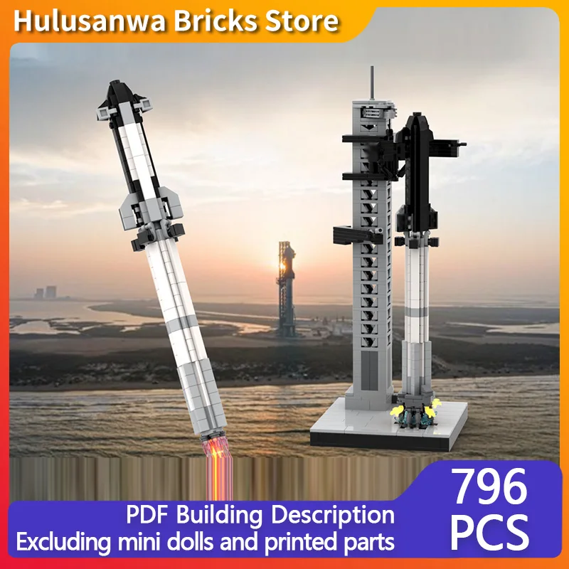 

Starship Launch Site Model MOC Building Bricks War Equipment Modular Technology Gifts Holiday Assemble Children Toys Suit