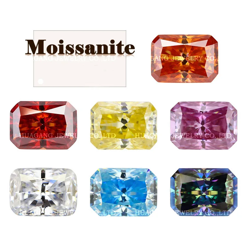 

Восьмиугольная форма, свободные синтетические муассанитовые драгоценные камни D, белый, розовый, синий, зеленый, сертифицированные VVS1, муассанитовые бриллианты