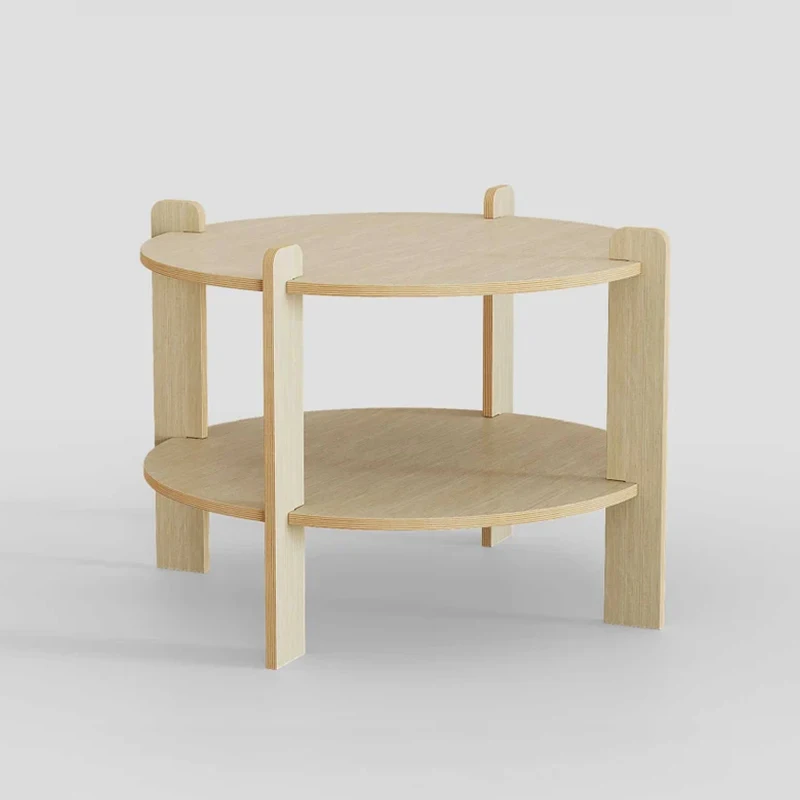 &c Modern Double-Layered Small Coffee Table Storage Rack Customizable Wooden Furniture for Living Room Bedroom  Manufacturer