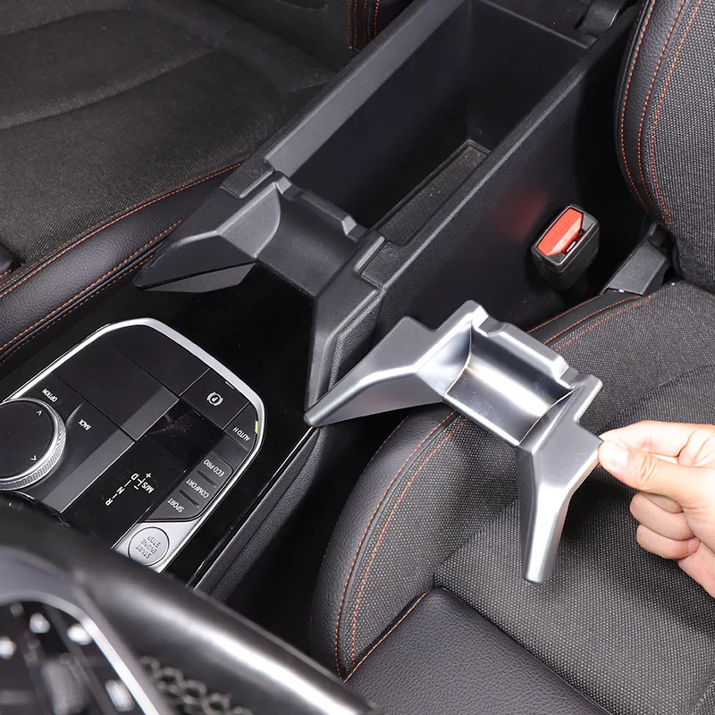 

ABS Carbon Fiber/Silver For BMW 1 2 Series F40 F44 2020-24 Car Center Control Armrest Box Front Decorative Panel Car Accessories