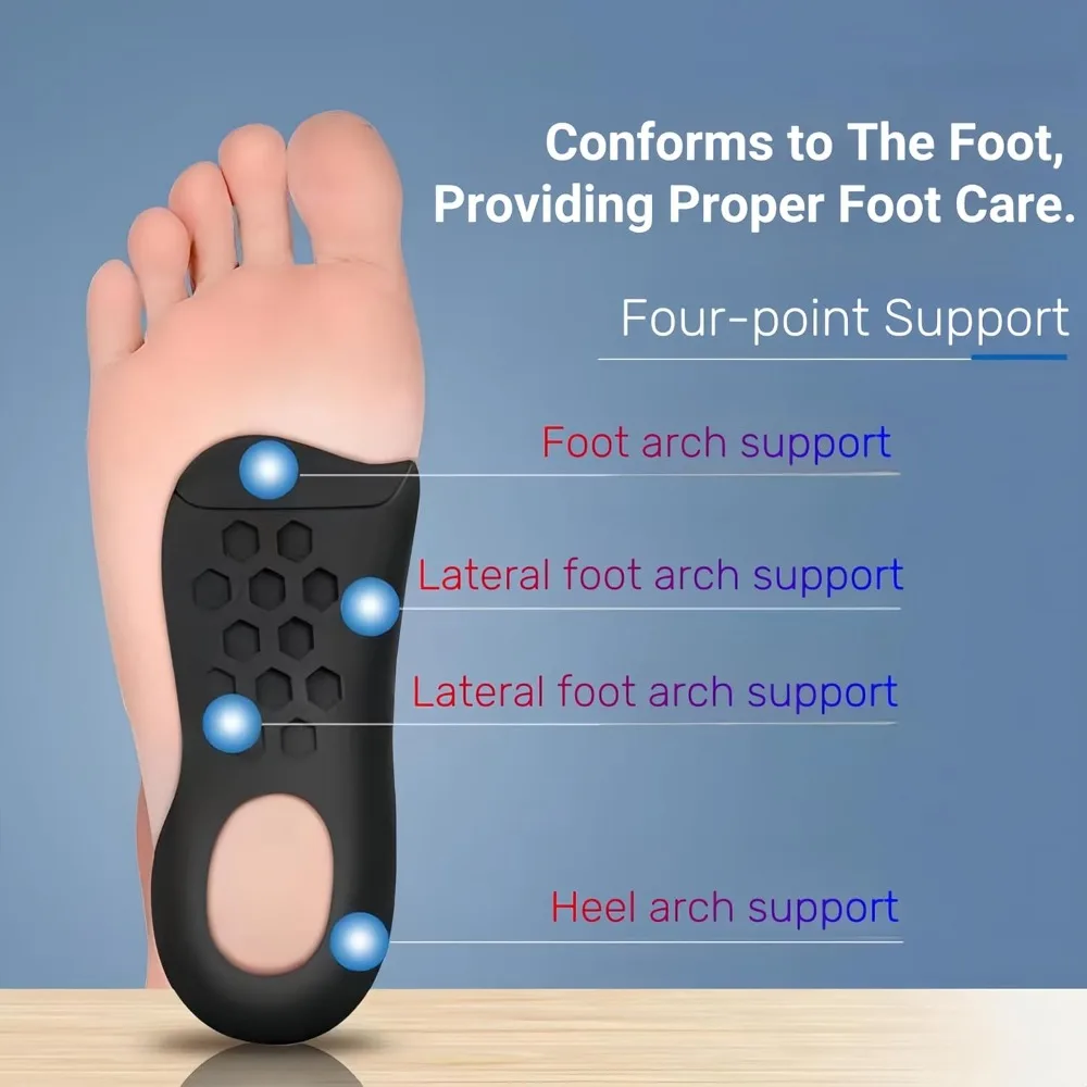 1 paire d'inserts de soutien de la voûte plantaire, matériau TPR confortable, idéal pour femmes, ajustement universel, favorise l'alignement approprié du pied, correcteur, Insolev