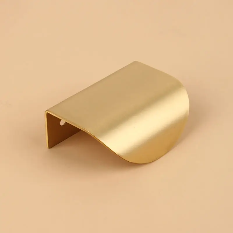 Modern Brushed Brass Cabinet Drawer Dresser Pulls Pure Copper Furniture Knobs Gold Kitchen Cupboard Wardrobe Handles - 1 Pack