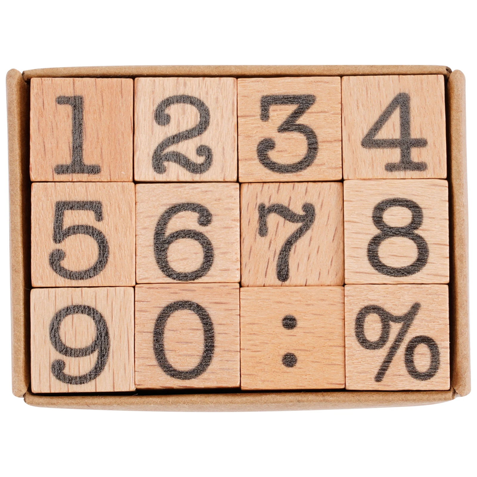 

Wooden Number Set Holiday Craft Tools Kids Diy Decorative Journal Scrapbook Art Storage Container