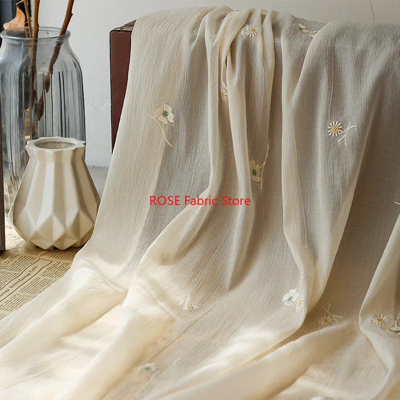 Tessuto morbido tulle ricamato a fiori per abiti superiori, camicie, abiti per bambini, abiti da sposa, cucito fai da te, abiti primaverili estivi