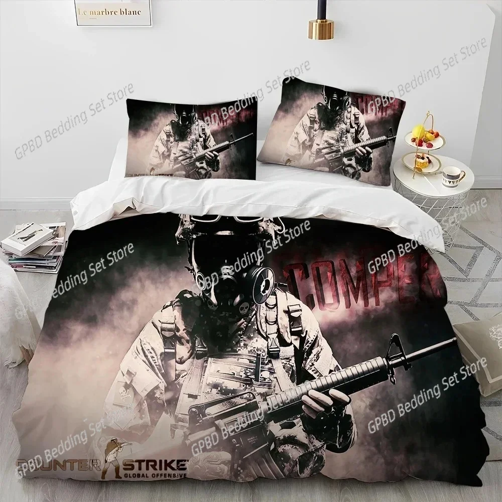 CS GO Game Gamer Counter Strike Bedding Set Bedroom Soft Modern Bedspreads Comefortable Duvet Cover Quilt Cover And Pillowcase