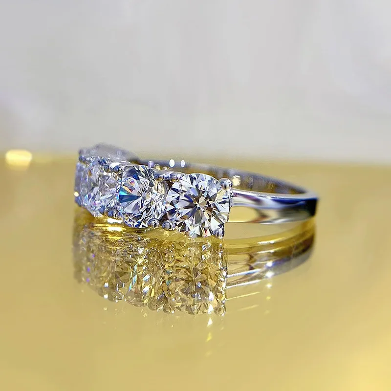 NASIA 5mm 6.5mm Moissanite Ring for Women S925 Sterling Silver Eternity Sparkling Diamond Band Wedding Rings Jewelry 2026