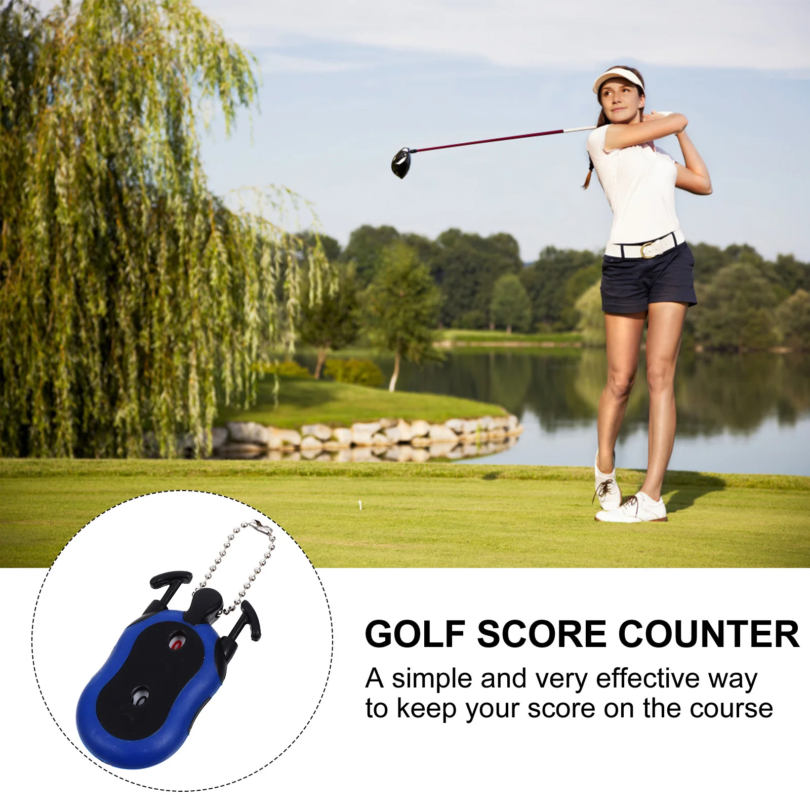 

Portable Mini Ball Score Counter Plastic Golf Stroke Keeper Score Tally Counter for Two Players Outdoor Game Supplies