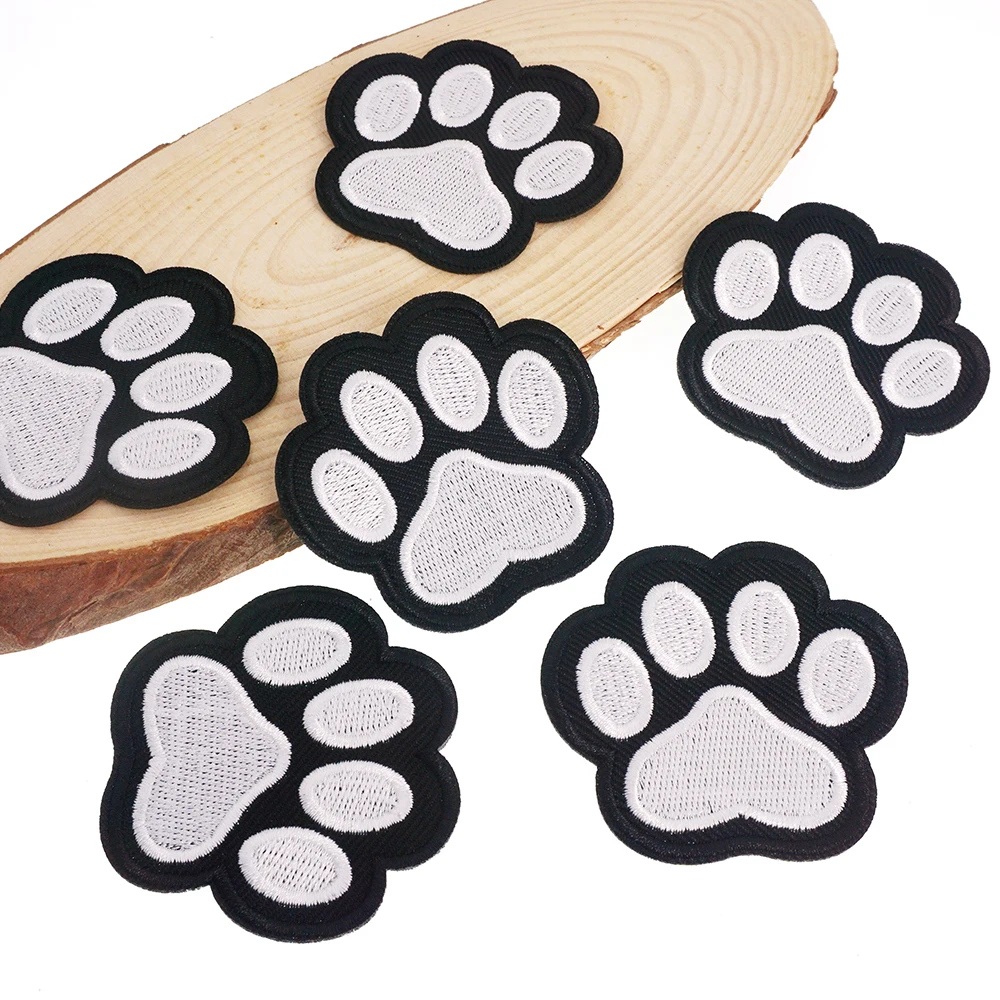 10/5/1 piezas parche bordado de pata de perro aplique de pata de animal hierro