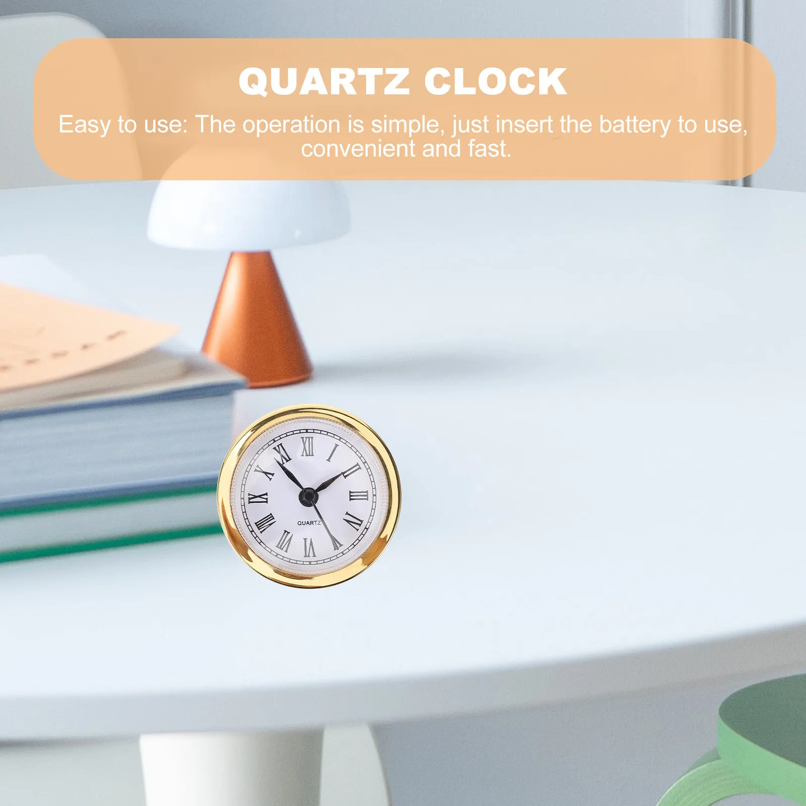 Vintage Round Clock Head Insert Roman Number Quartz Clock Movement Silent Operation DIY Craft Miniature Clocks for Crafts