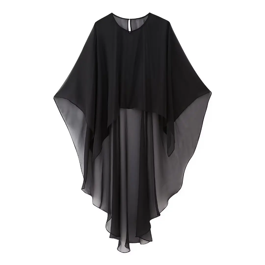 Womens Elegant Gauze Cape Chiffon Cloak