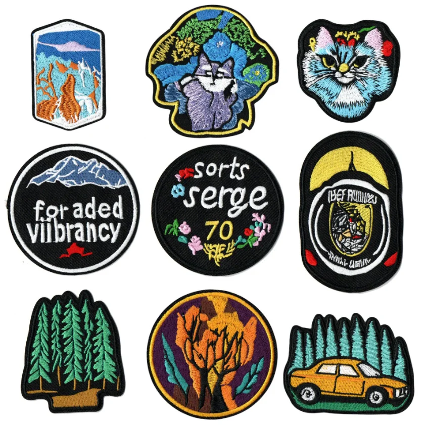 9089 Popular Badges 10 Pcs Embroidered Patches Iron Sew Clothing Hat Bag Shoe Repair Material Phone Gift Box Decor DIY Accessory
