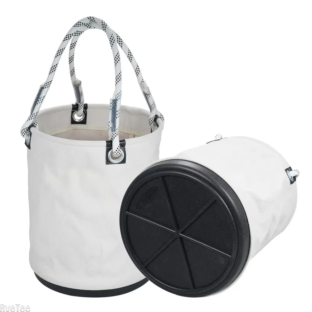 

Canvas Circular Foldable Tool Storage Bag Tool Organizers Bag Storage Basket Gardening Storage Bag Clutter Sorting for Camping