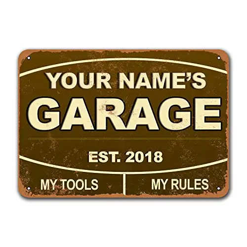 Wall Decor Office Restaurant Custom Your Name's Garage Your Custom Year Old Car Tin Sign Vintage Metal Bar Poster Garage Pub Do