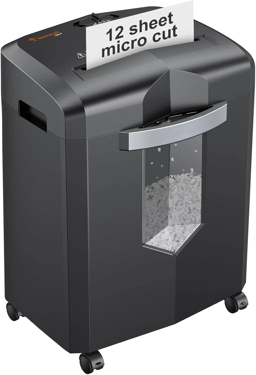 

12-Sheet Micro Cut Shredder for Home Office, 60 Min Continuous, P-4 Security, Jam-Proof, 4.2 Gal Pullout Bin