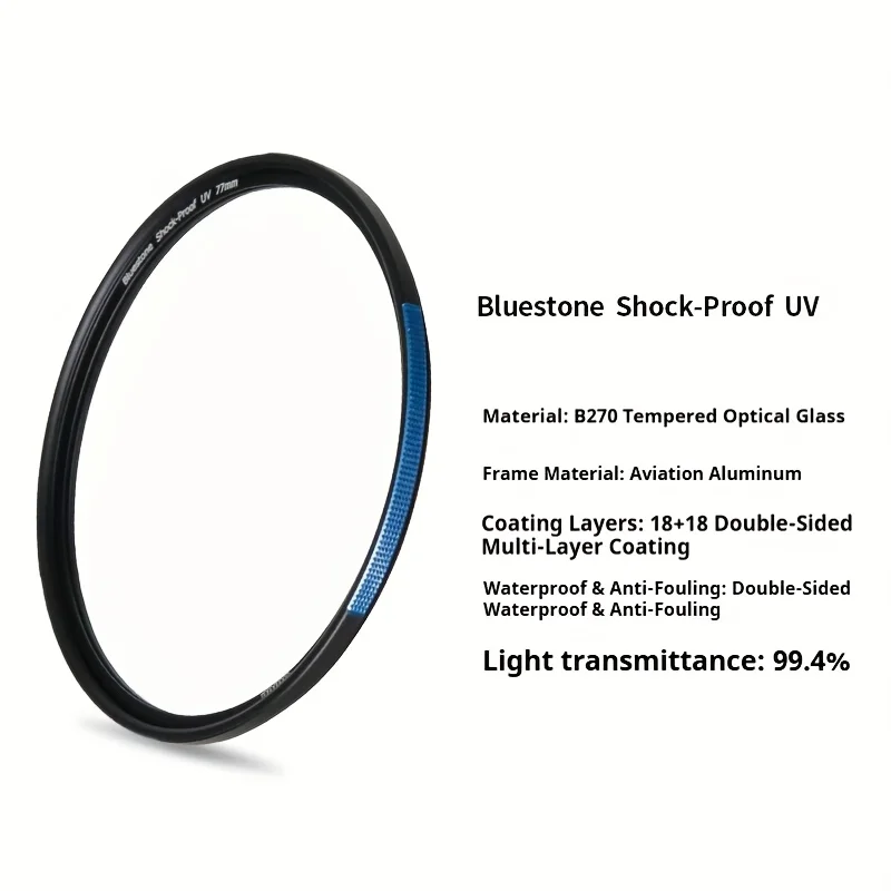 Haida Bluestone Anti Drop UV Filter Protection Without Dark Corners B270 Material DSLR Filter for Camera Lens
