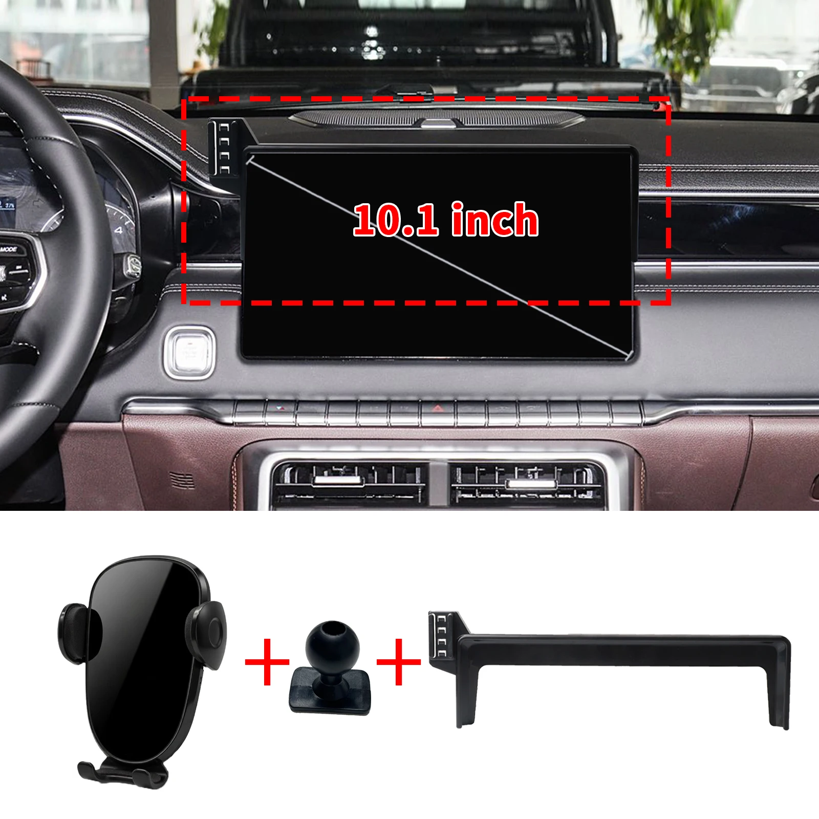 for Foton Tunland V7 / V9 2023 2024 2025 2026 LHD 10.1 / 14.6inch Dashboard Phone Mount Car Bracket Simple Setup