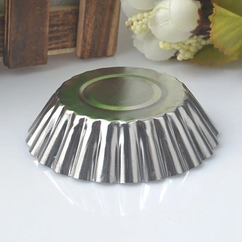 

100Pcs Metal Egg Tart Moulds Tinplate Non Stick Baking Tools 7x2cm for Custard Cakes Souffles Cookies Chocolate Puddings