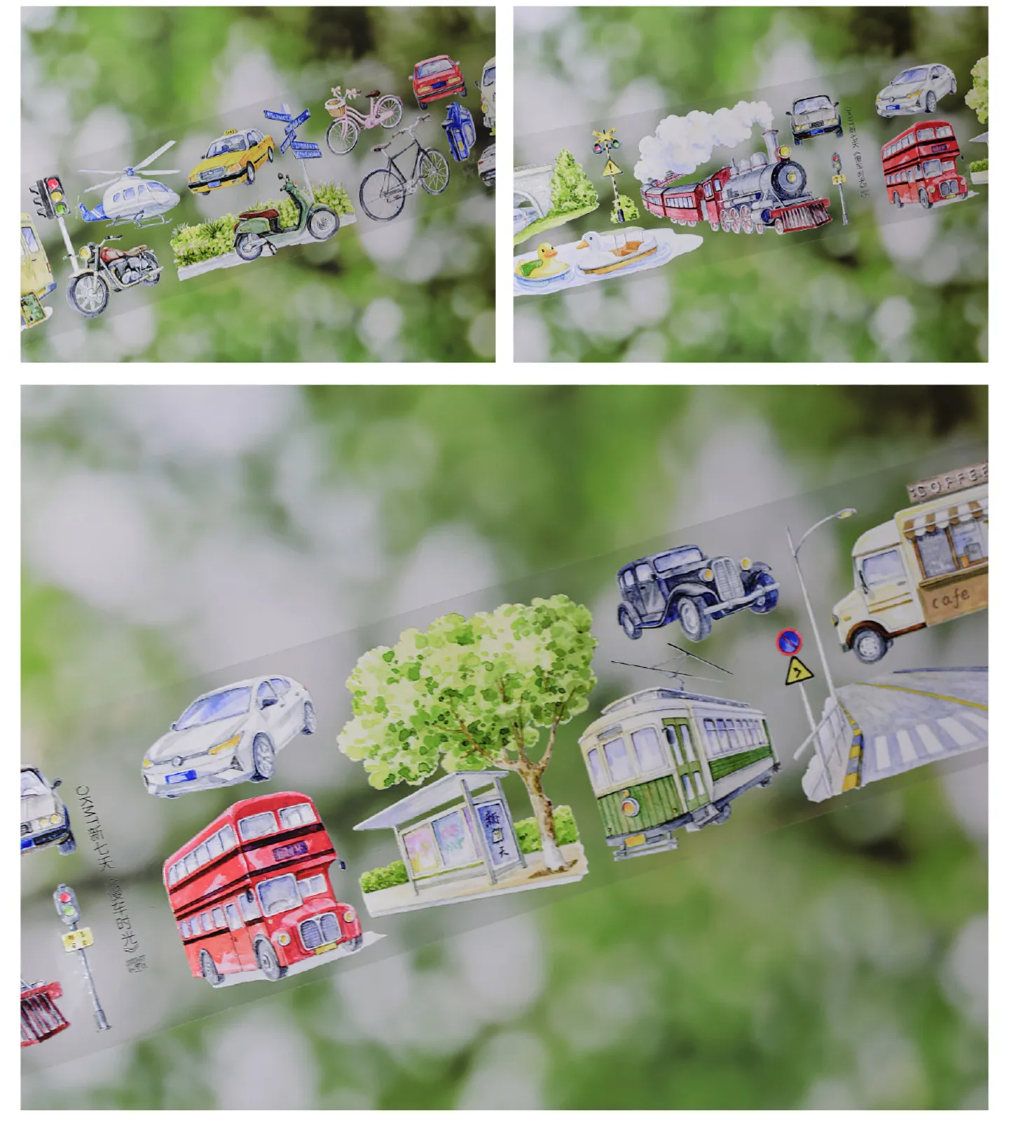 9.3 OKMT Journal Washi Tape PET Green Plant Campus Scene Building Decoration Tape Material Oasis DIY