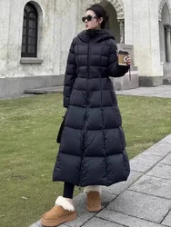 Women Down Jacket Winter High Quality Thick Zipper Best Long Puffer Jackets Fashion Leisure Slim-Fit 90 Goose Downs Coat Female